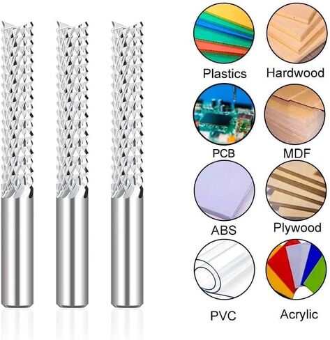 3.175mm 4mm 6mm 8mm 10mm 12mm Shank Carbide Corn End Mill Milling Cutter Bits PCB End Mill CNC Router Bit Cutting Milling Tools(D8x32x60L) in Saudi Arabia