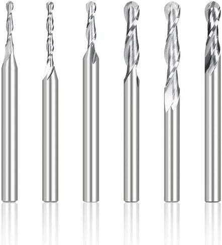 3.175 Shank Ball Nose Milling Cutter 0.8-3.175mm Diameter CNC Router Bit Carbide End Mill for Woodworking(3.175x2.0x15) in Saudi Arabia