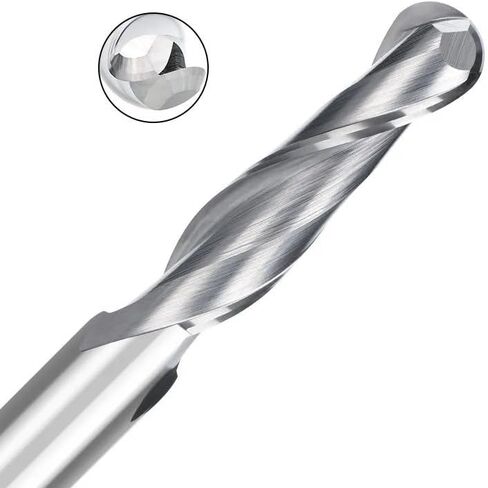 3.175 Shank Ball Nose Milling Cutter 0.8-3.175mm Diameter CNC Router Bit Carbide End Mill for Woodworking(3.175x2.0x15) in Saudi Arabia