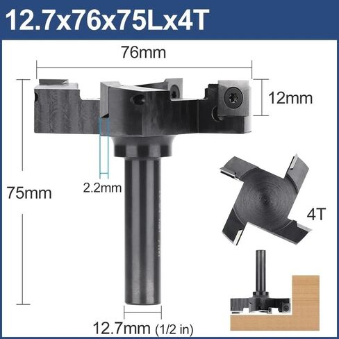 1/2 12.7mm Shank Milling Cutter Wood Planer Router Bit With 12x12mm Carbide Insert Slab Wood CNC Spoilboard Surfacing Router Bit in Saudi Arabia
