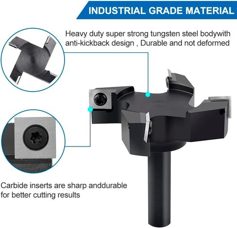 1/2 12.7mm Shank Milling Cutter Wood Planer Router Bit With 12x12mm Carbide Insert Slab Wood CNC Spoilboard Surfacing Router Bit in Saudi Arabia