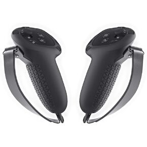 ملحقات مقابض التحكم Kuject Design لـ Quest 3، غطاء مقبض سيليكون مع أشرطة مفصل قابلة للتعديل وفتحة إشارة، واقي أغطية وحدات التحكم باللمس VR (أسود) in Kuwait