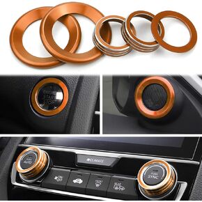 for Honda Civic Accessories Door Speaker Engine Start Button SYNC AUTO Knob Cover Center Control Sticker Compatible with Honda Civic 10th Gen 2016 2017 2018 2019 2020 2021 (Blue, 5PCS)
