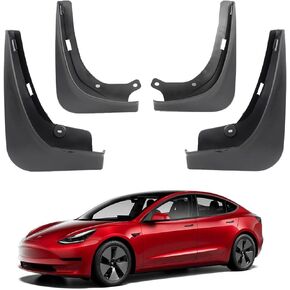 Mud Flaps Compatible with Tesla Model 3,Splash Guards for Tesla Model 3 Accessories,No Drilling Compatible with 2017-2023 Model 3,4PCS(Model 3 Carbon Fiber Pattern)