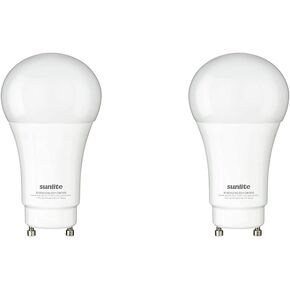 Sunlite A19 GU24 Dimmable Light Bulb, 11 Watts (75W Equivalent) 1100 Lumens, 2 Prong LED Twist and Lock Base, ETL Listed, Rated for Enclosed Fixtures, 2700K Soft White, 1 Pack