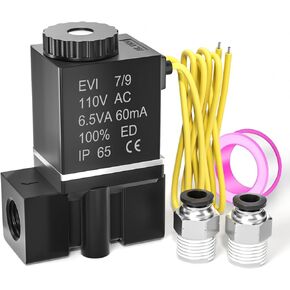 TAILONZ PNEUMATIC 1/4 Inch NPT 12V Direct-Acting Type 2 Way 2 Positions Normally Closed Electric Solenoid Air Valve 2P025-08