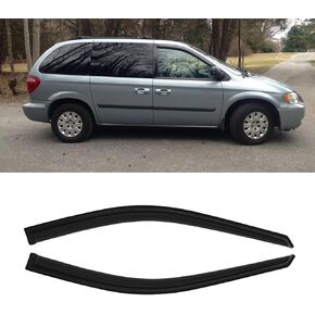 2pcs Side Window Deflectors, Out-Channel Rain Guards, Window Visors Compatible with 1996-2007 Dodge Caravan Grand Caravan Chrysler Town & Country 1996-2000 Plymouth Grand Voyager |92305|
