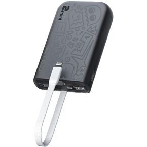 شاحن محمول على طراز imuto Graffiti مع كابل Lightning مدمج، وشاشة LED للشحن السريع لبنك الطاقة بقدرة 10000 مللي أمبير في الساعة، وأساسيات السفر، وحزمة بطارية متوافقة مع iPad وiPhone14/13/12Pro Max إلخ.