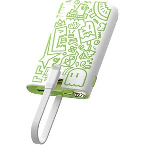 imuto Graffiti Style Portable Charger with Built-in Lightning Cable,22.5W Fast Charging 10000mAh Power Bank LED Display,Travel Essentials,Battery Pack Compatible with iPad,iPhone14/13/12Pro Max etc.
