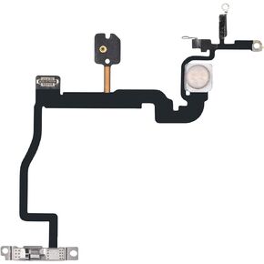 Power Button Flash Light Flex Cable Replacement for iPhone 11 PRO Max Repair On/Off Control Fix Mic Flashlight Switch with Assembly Pre-Installed Metal Bracket for 11Promax