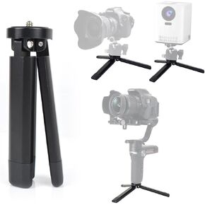 Aluminum Mini Tripod, Desktop Tabletop Tripod Stand for DSLR Cameras, Zhiyun Smooth, DJI Ronin SC/RS3 Mini,Osmo Mobile,MOZA Mini,Gimbal Handle Tripod (Level Adjustable)