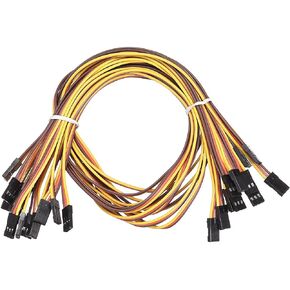 uxcell 12pcs 3-Pin Servo Extension Cable Cord Connectors Lead Wire Male to Male 22AWG 60-Cores Servo Receiver Wire