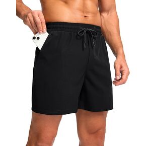 Soothfeel Men's Athletic Running Shorts with Zipper Pocket 5 Inch Quick Dry Exercise Tennis Shorts Gym Workout Shorts for Men