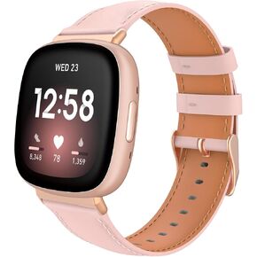 سوار جلدي من TiMOVO متوافق مع سوار ساعة Fitbit Versa 4/Fitbit Versa 3/Fitbit Sense 2/Sense، أحزمة معصم بديلة من الجلد الأصلي المحبب بالكامل للنساء والرجال in Kuwait