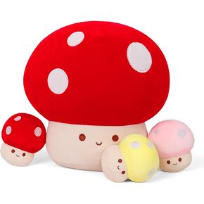 Plush Mushroom Pillow, 12 Inch Cute Stuffed Mushroom, Plush Toy Room Decor Gift for Kids and Adults