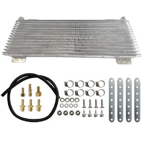 Transmission Oil Cooler LPD47391 Low Pressure Drop Trans Cooler 40000 GVW OC-4739-1 LPD-4739-1 with Mounting Hardware (Silver)