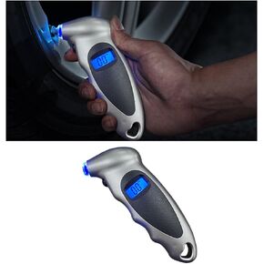 Kewucn Digital Tire Pressure Gauge, 150 PSI 4 Settings for Auto Truck Bicycle, Accurate Tire Pressure Tool with Backlit LCD&Non-Slip Grip, Universal Car Accessories for Pressure Check (Black)