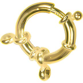 14K GP Sterling Silver Sailor's Spring Ring Clasp each with 2-Figure-8 Rings 1-Micron Gold Plated 10mm (1 set) #em01-10mmv