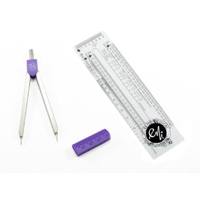 EMI Violet EKG ECG Caliper and EKG Reference Ruler Combination Set EKR-203