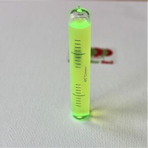Replacement Level Glass Vial, Spirit Bubble Level, with nib, Accurate 70mm x 11mm - Green, 2 3/4 x 7/16