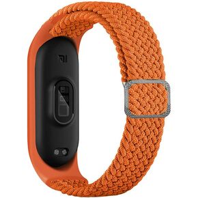 Braided Elastics Nylon Band for Xiaomi Mi Band 5/6/7,Smartwatch Accessories,Adjustable Replacement Solo Loop Strap Belt Durable Bracelet,Wristband with Stainless Steel Buckles