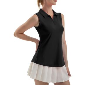 Women's Sleeveless Polo Golf Tennis Shirt Tank Tops T-Shirts V-Neck with Collar Quick Dry Workout Athletic