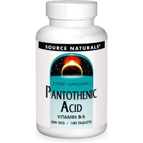 Source Naturals Pantothenic Acid 500 mg Vitamin B-5 Dietary Supplement - 100 Tablets