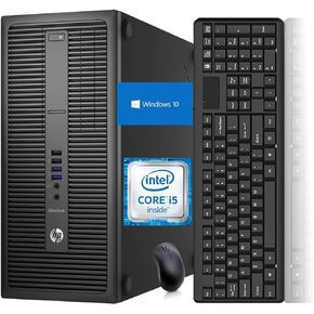 HP EliteDesk 800 G2 Mini Tower PC Desktop Computer, Intel Core i5 6500, up to 3.6GHz, 16 GB DDR4 RAM, 256 GB SSD, Wi-Fi, Bluetooth,Keyboard, Mouse, Windows 10 Pro(Renewed)