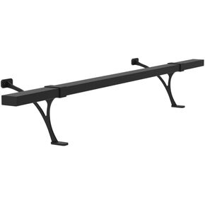 Foot Rail Kit - Under Counter Mount Hardware Improve Comfort and Stability Heavy Duty Steel Combination Rail Bracket Foot Pedal Kit and Square Tubing for Indoor and Outdoor. (Black, 4 Feet)