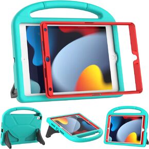 YIHE Kids Case for iPad 9th/8th/7th Generation (10.2", 2021/2020/2019), iPad Pro 10.5 & Air 3 Case with Screen Protector, iPad 10.2/10.5 inch Shockproof Protective Case with Stable Stand, Blue&Pink