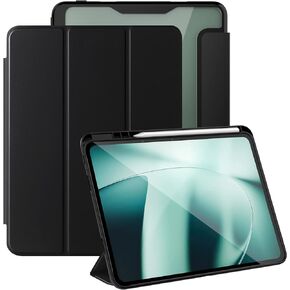 حافظة لجهاز OnePlus Pad، غطاء حامل قابل للطي، إغلاق مغناطيسي للنوم التلقائي، حامل Stylo شفاف متين من البولي كربونات الخلفي من مادة TPU المقاومة للصدمات لجهاز OnePlus Pad - قلاب أسود in Kuwait
