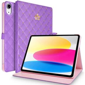 for iPad 9.7 Inch 6th/5th Generation 2018/2017 Case,iPad air 2/iPad Air,Crown Bling Diamond Cute PU Leather Smart Auto Sleep/Wake Folio Stand Shockproof Cover for Apple iPad 9.7 Inch (Black)