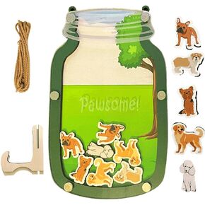 Dog Park Reward Jar for Kids with Magnet Usable at Home and Classrooms (5in x 8in)