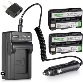 Kastar 2X Battery + Charger for Sony NP-FS11 NP-F10 NP-FS10 NP-FS12 FS31 DCD-CR1 CCD-CR5 DCR-PC1 DCR-PC2 DCR-PC3 DCR-PC4 DCR-PC5 DCR-TRV1VE Cybershot DSC-F505 DSC-F55 DSC-F55 DSC-P1 DSC-P20 P30 P50