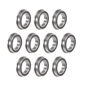 uxcell F6802-2RS Flanged Ball Bearing 15x24x5mm Sealed Chrome Steel Bearings 10pcs