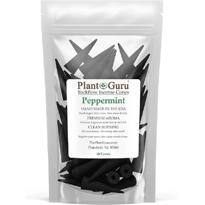 Peppermint Charcoal Incense Cones 2" BACKFLOW - 60 Pack Bulk - Natural Scented Cones Handmade Hand Dipped