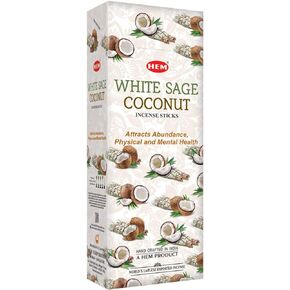 HEM White Sage Coconut Incense Stick | Pack of 6 (20 Sticks Each)