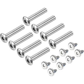 8 Pack Screw Repair Kit- Inline Axle Screws & Shaft Hex Socket Aluminum Fasteners, Apply to Roller Skating/Outdoor Sports (32mm H, Silver)