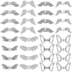 160Pcs Angel Wings Charms, Silver Tone Fairy Wing Beads, Tibetan Style Metal Vintage for DIY Jewelry Making Supplies Arts Crafts Necklace Bracelet Earrings Valentine Decoration