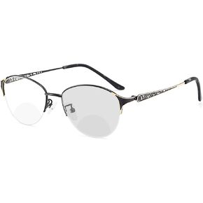 laureles/Photochromic Bifocal Reading Glasses Women's Sun Glasses Fashion Transition Metal Frame Presbyopia Female