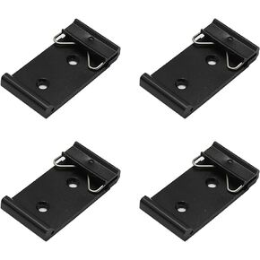 4 Pcs 1.08 Width Universal DIN Rail Mount Clip Snap in Solid Zinc-Aluminum Alloy Din-Rail Mounting Brackets Rail Fixed Clamp Relay Clip for 35mm Din Rail for Countersunk Head M3 Screws, Black