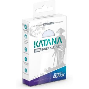 Ultimate Guard Katana Inner Card Sleeves, 100 Japanese Size TCG Sleeves, 64 x 89mm, Clear, Tournament Sleeves, No PVC & Acid-Free, Optimal Double-Sleeving in Kuwait