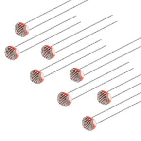 uxcell 10Pcs Photoresistor Kit 5mm Photo Light Sensitive Resistor Light Dependent Resistor with Free Box for DIY and Experiments 5549 GL5549