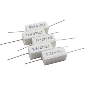 15pcs Wirewound Ceramic Resistor 5W 47ΩJ Inductionless Cement Resistor