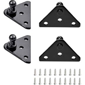 Universal Gas Spring Mounting Bracket 10mm Ball Stud Pillar, for Lifting Cushion Air Spring Pillar Shock Absorption Mounting Kit Black-T-Type (4 PCS)