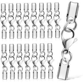NUOBESTY 40 Pcs Stainless Steel Lobster Claw Necklace Clasp Jewelry Lobster Clasps Lobster Clasps for Jewelry Making Lobster Claw Clasp Jewelry Lobster Clamps Double Accessories Clips Lobster Claw Cla