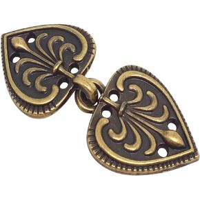 10Pairs Cape or Cloak Clasp Fasteners Vintage Cape Clasps Swirl Flower for Clothing Sew(Bronze 46x20mm)