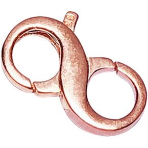 1Pcs Double Opening Lobster Clasp Copper Bracelet Necklace Connector Extender Clasps Figure Eight Lobster Clasp for Jewelry Making DIY Supplies Repair Kit (Rose Gold)