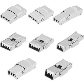 UNICRAFTALE About 15 Sets 3 Styles Watch Band Clasps Stainless Steel Watchband Deployment Clasp Buckle Rectangle Watch Band Clasp Buckle Replacement for Leather Watch Band Strap