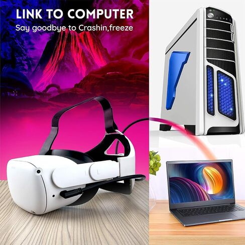 كابل ربط لـ Oculus Quest، كابل شاحن لـ Vr Quest 2، متوافق مع أجهزة الكمبيوتر عالية السرعة وشحن سريع USB 3.0 إلى النوع C لسماعات Oculus Quest 2 وكمبيوتر الألعاب (10 أقدام 3 متر) in Saudi Arabia